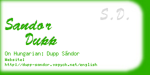 sandor dupp business card